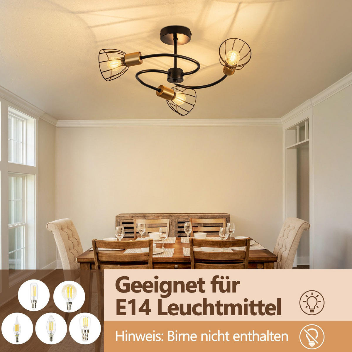 PENDELLEUCHTE CARLSON Ⅲ 55/55/26 cm - Schwarz, Metall (55/55/26cm) - Nettlife