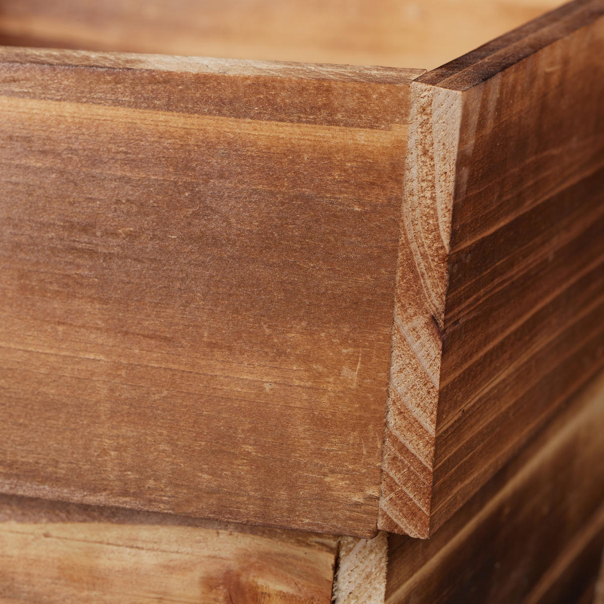 3XBLUMENTOPF - Hellbraun, Holz (19/14/19cm) - Relaxdays