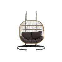 HÄNGESESSEL - 2 Personen - Harz, Metall - Anthrazitgrau, Naturfarben Hell - - Anthrazit/Naturfarben, Metall (150/194/106cm) - Vente-Unique