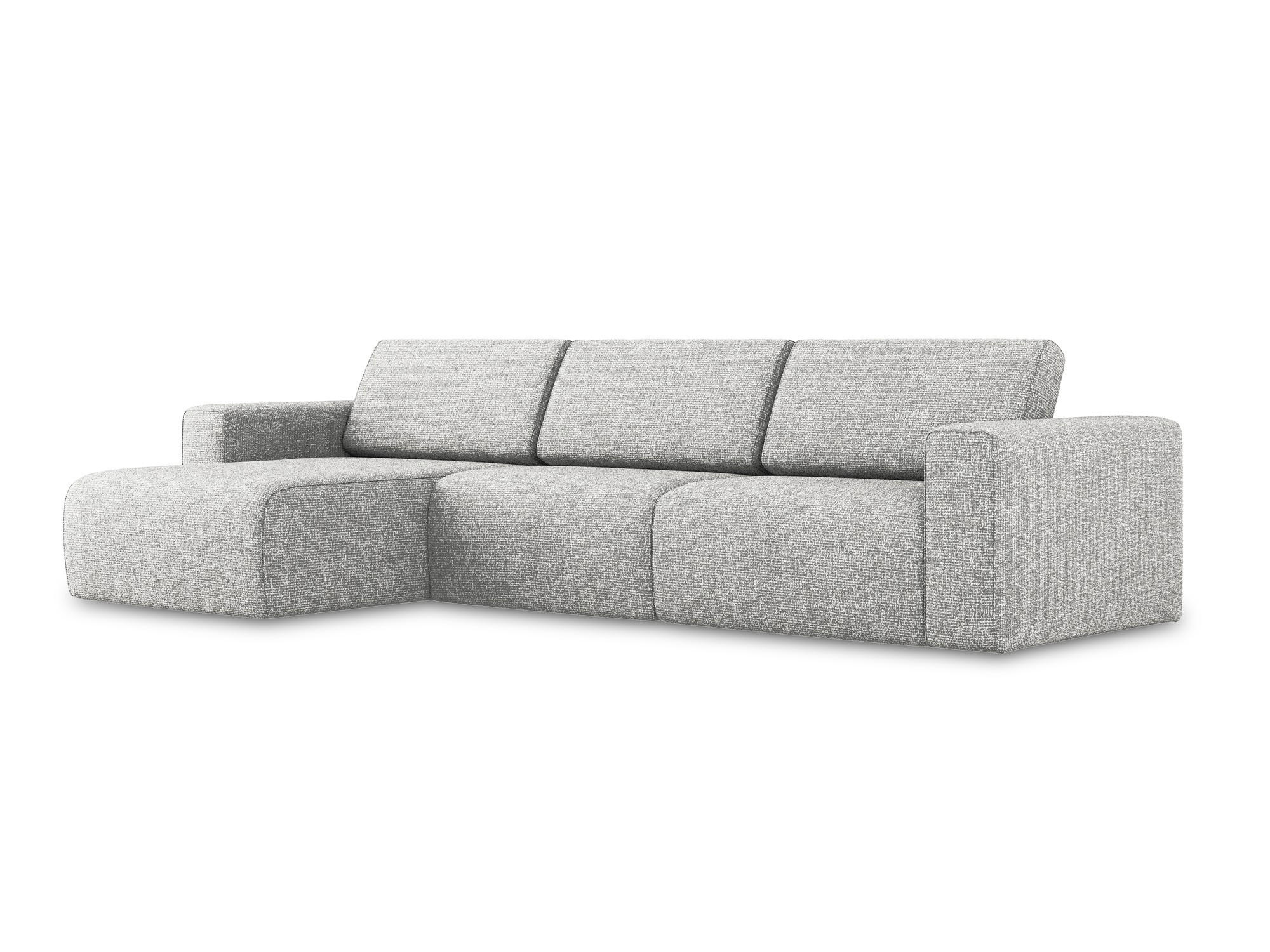 ECKSOFA Links Strukturstoff Stoff Grau - Beige/Silberfarben, Kunststoff/Textil (167/314cm) - Makamii