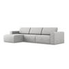 ECKSOFA Links Strukturstoff Stoff Grau - Beige/Silberfarben, Kunststoff/Textil (167/314cm) - Makamii