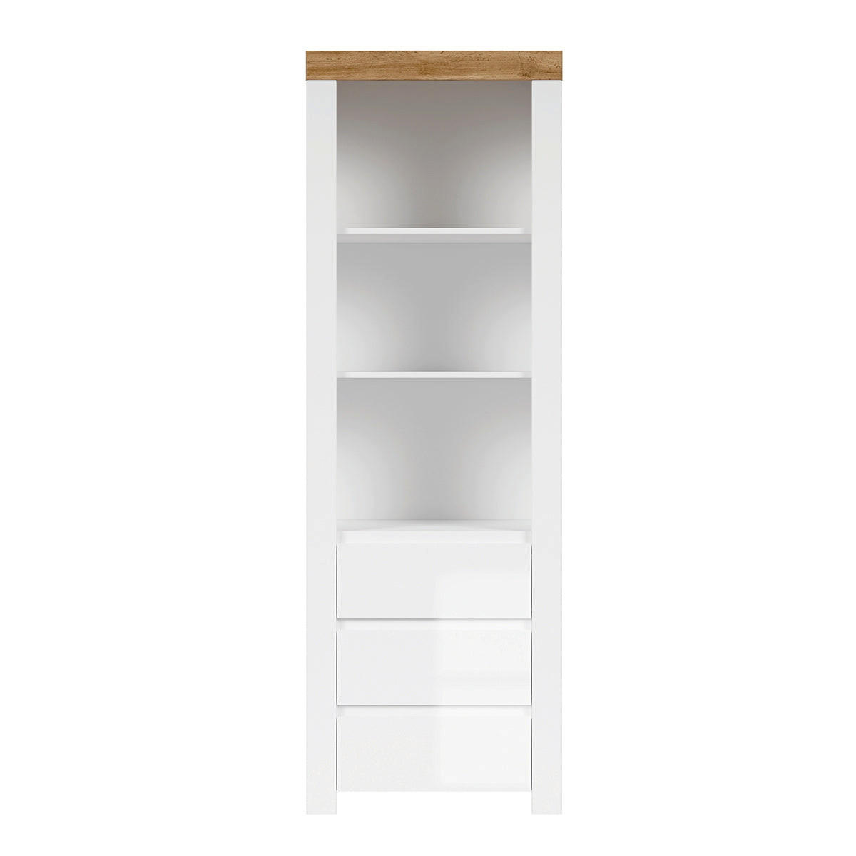 BÜCHERREGAL Hella Weiß und Holz - Weiß, Holzwerkstoff (68/203/42cm) - Petits-meubles