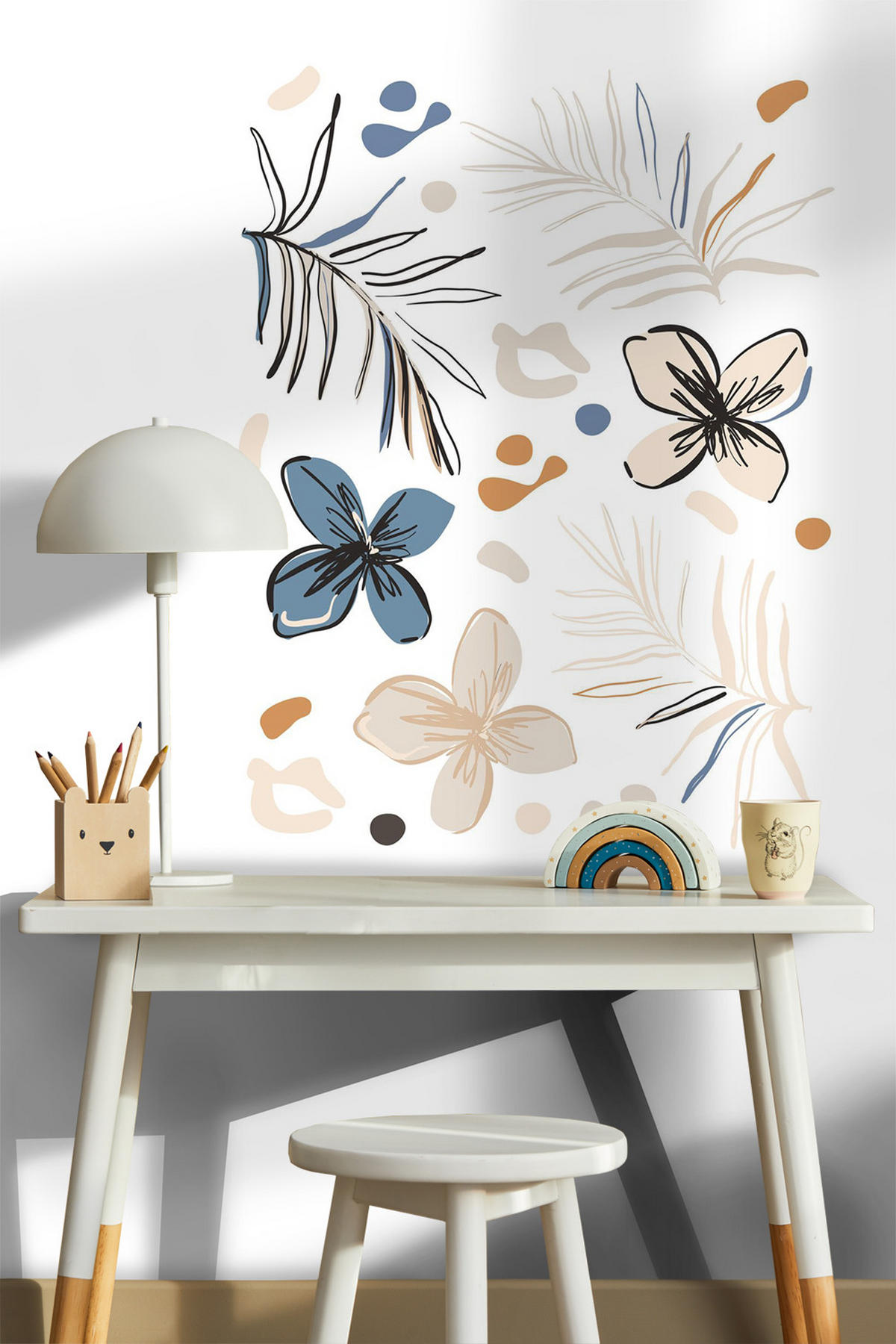 WANDTATTOO Blumenmuster 85 x 65 cm - Multicolor, Papier (85/65/65cm) - Sanders & Sanders