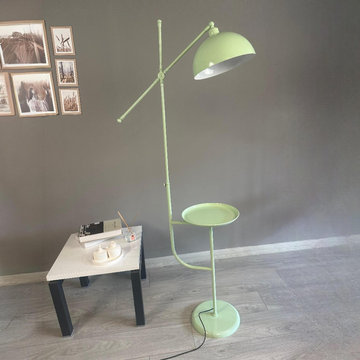 STEHLAMPE Raxon - Mintgrün, Metall (30/30/165cm) - Bamyum