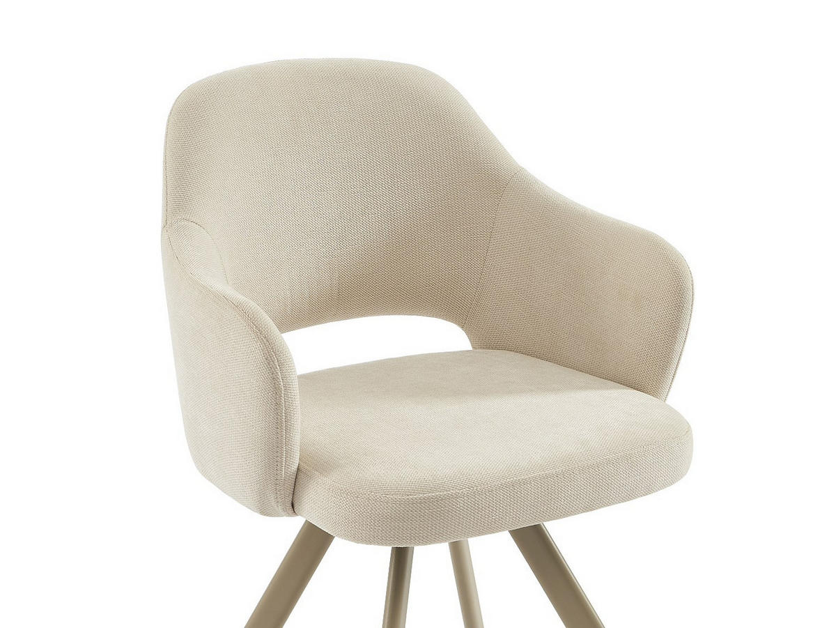 STUHL - 57 cm x 60 cm - Stoff - Cremefarben RASEMA - Creme, Textil (57/82.5/60cm) - Vente-Unique