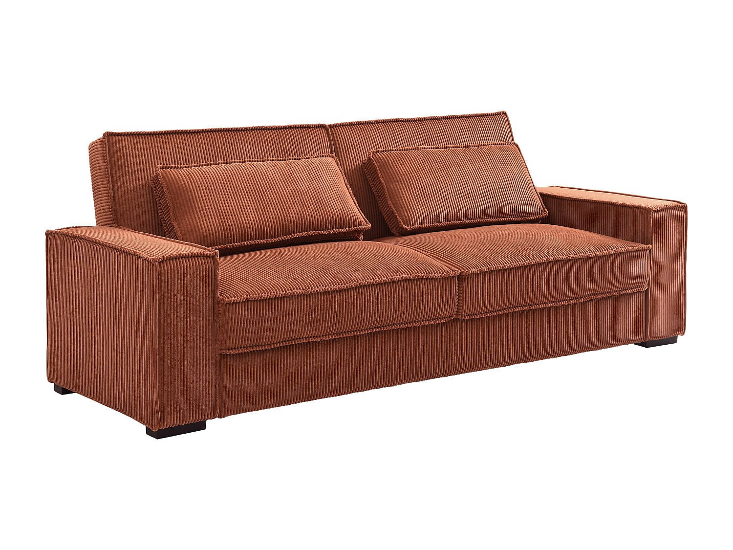 SCHLAFSOFA - 3 Personen - samt - terracotta Finoro - Terracotta, Textil (230/90/95cm) - Vente-Unique