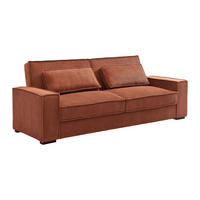 SCHLAFSOFA - 3 Personen - samt - terracotta Finoro - Terracotta, Textil (230/90/95cm) - Vente-Unique