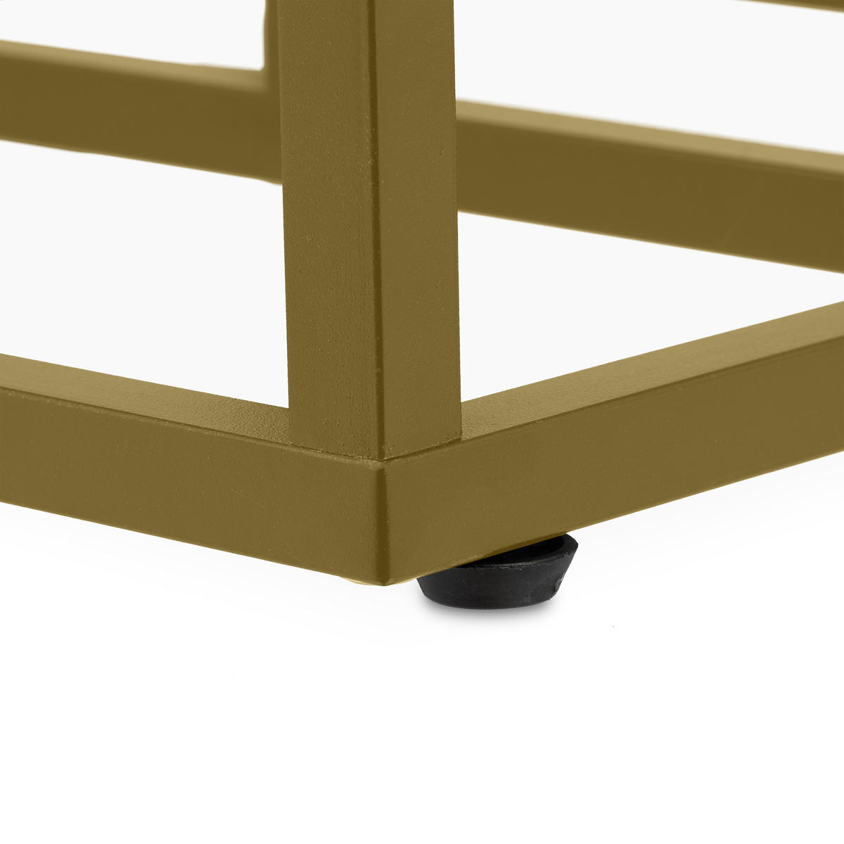 BLUMENTREPPE - Goldfarben/Weiß, Holzwerkstoff/Metall (40/40/100cm) - Relaxdays