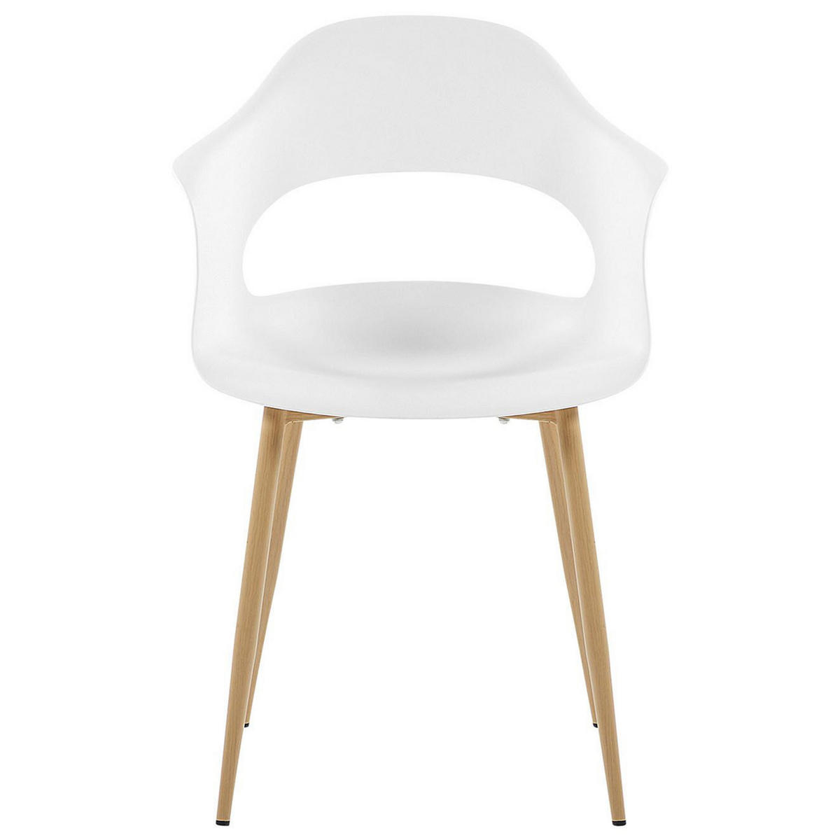 ÉTKEZŐSZÉK 2 darabos Szett Műanyag Fehér Utica - fehér, műanyag/fém (54/81/47cm) - Beliani