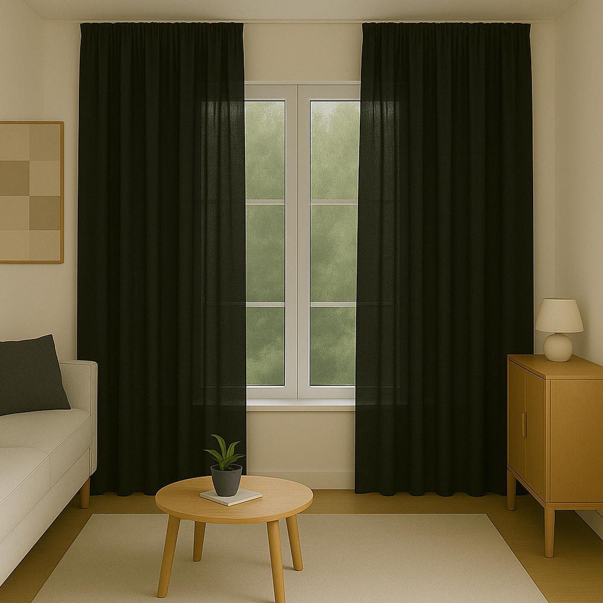 GARDINE Universalband "blickdicht" 2er Pack Schwarz 140x145 cm - Schwarz, Textil (140/145cm) - Bestlivings