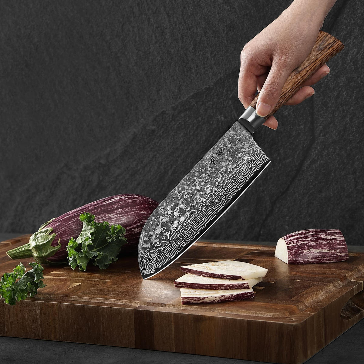 SANTOKUMESSER 17 cm - Braun, Holz/Metall (32cm) - Wakoli