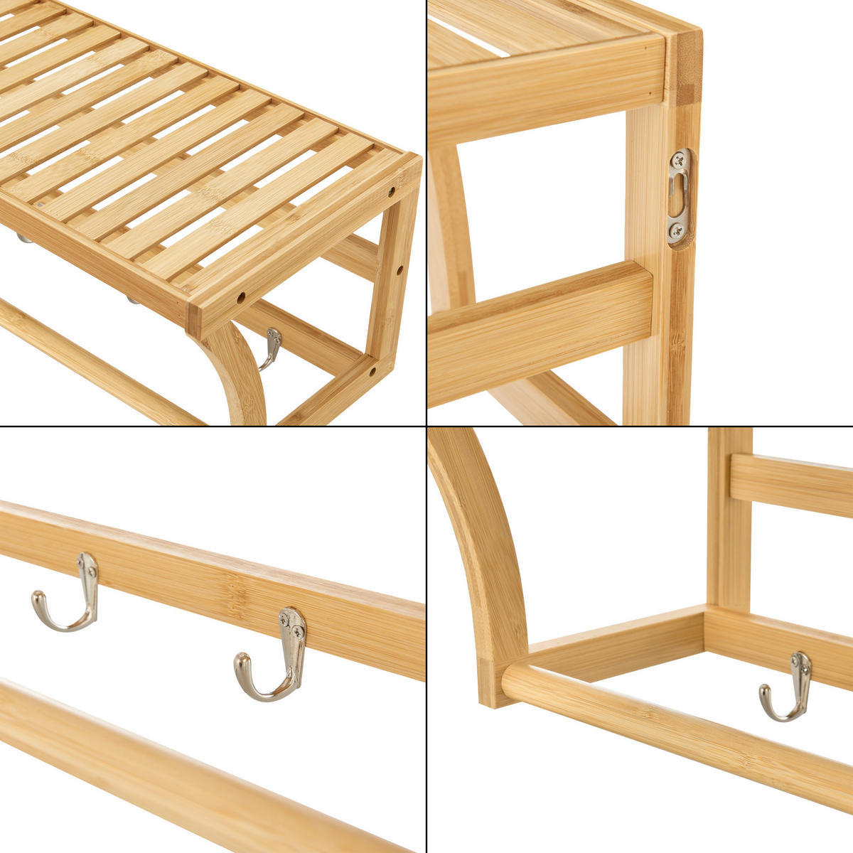 BADEZIMMERREGAL Langeland - Naturfarben, Holz (59.5/20.5/25.5cm) - [en.casa]