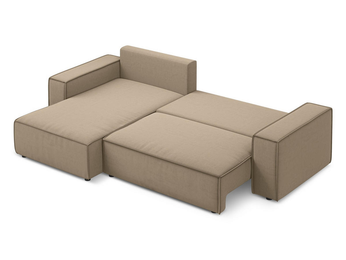 4-SITZER-SOFA Samt Stoff Schwarz - Schwarz, Kunststoff/Textil (335/70/166cm) - Makamii