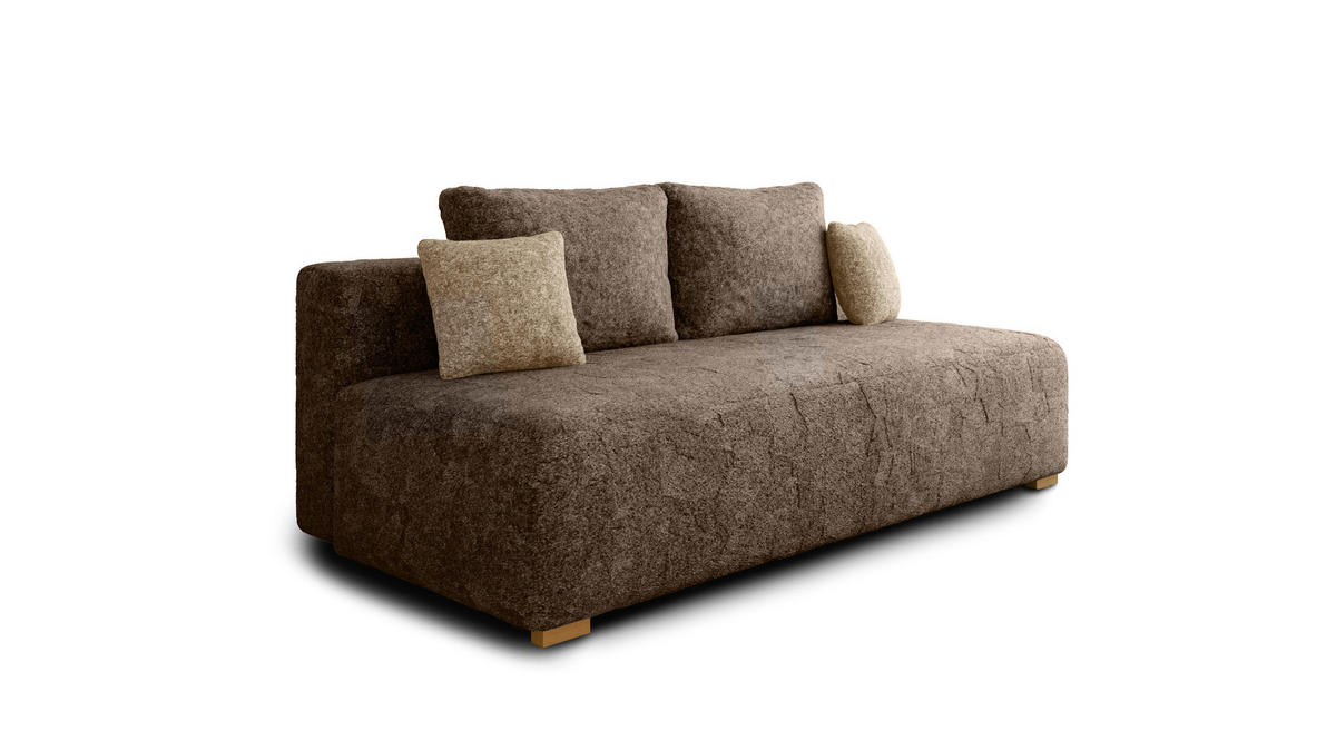 SCHLAFSOFA - Polstersofa aus Bouclé - Cappuccino (Arena 6 + Arena 2 Kissen) - Beige/Cappuccino, Holzwerkstoff (200/90/100cm) - Möblo