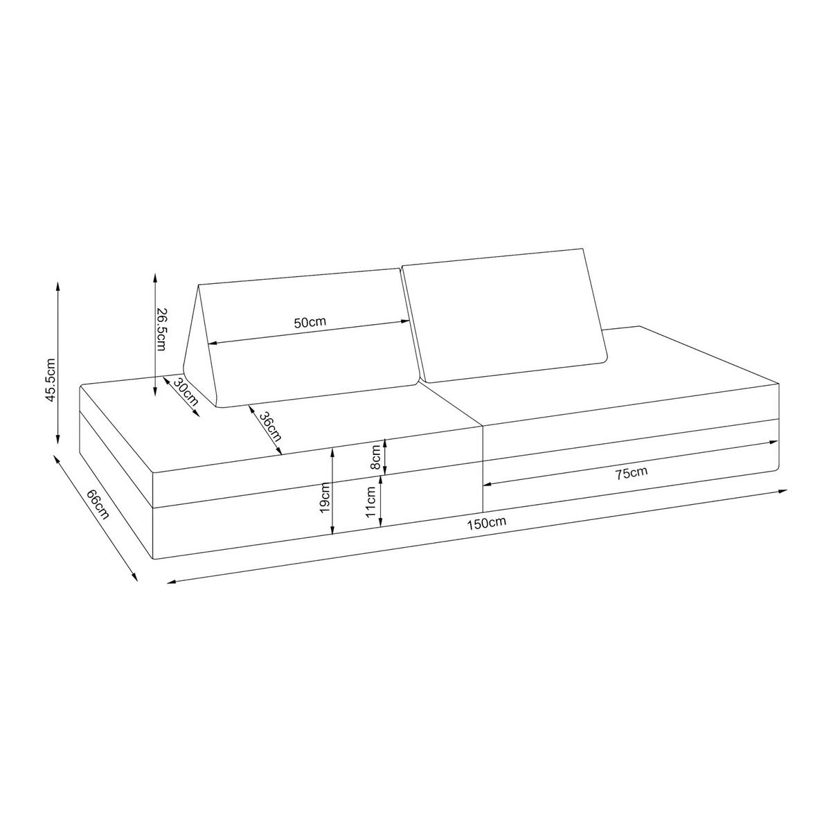 HRAČKÁŘSKÁ SOFA Norhulta - růžová, textil (150/46/66cm) - [en.casa]