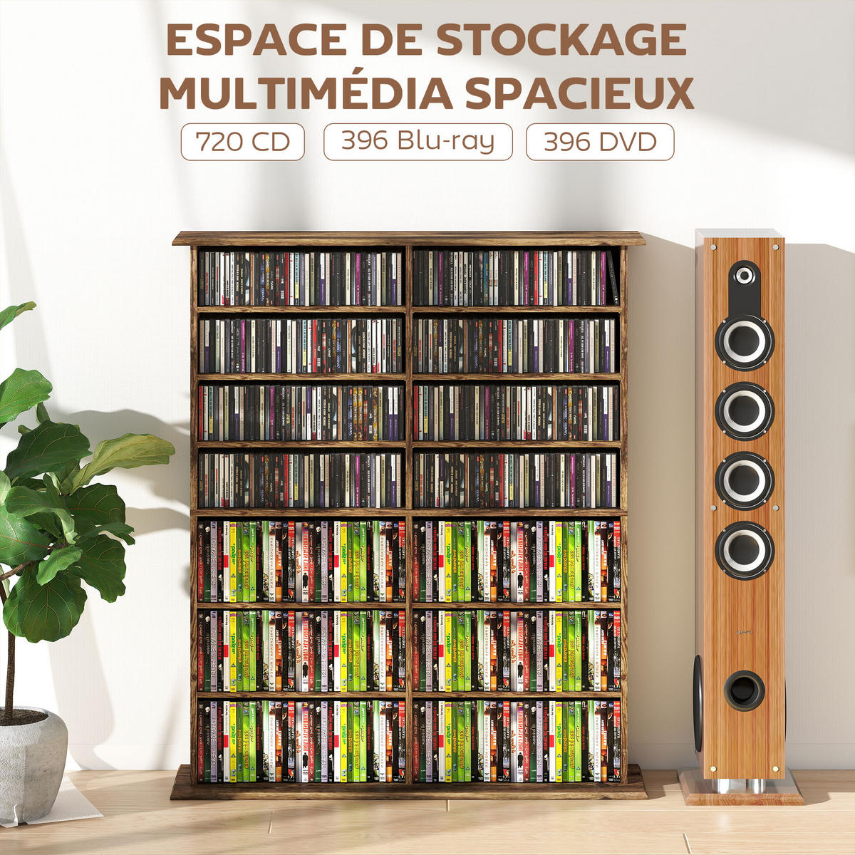 CD-REGAL DE-14530 16 Fächer, verstellbare Böden Marron - Braun, Holzwerkstoff (24/126.3/106.5cm) - ComfortXL