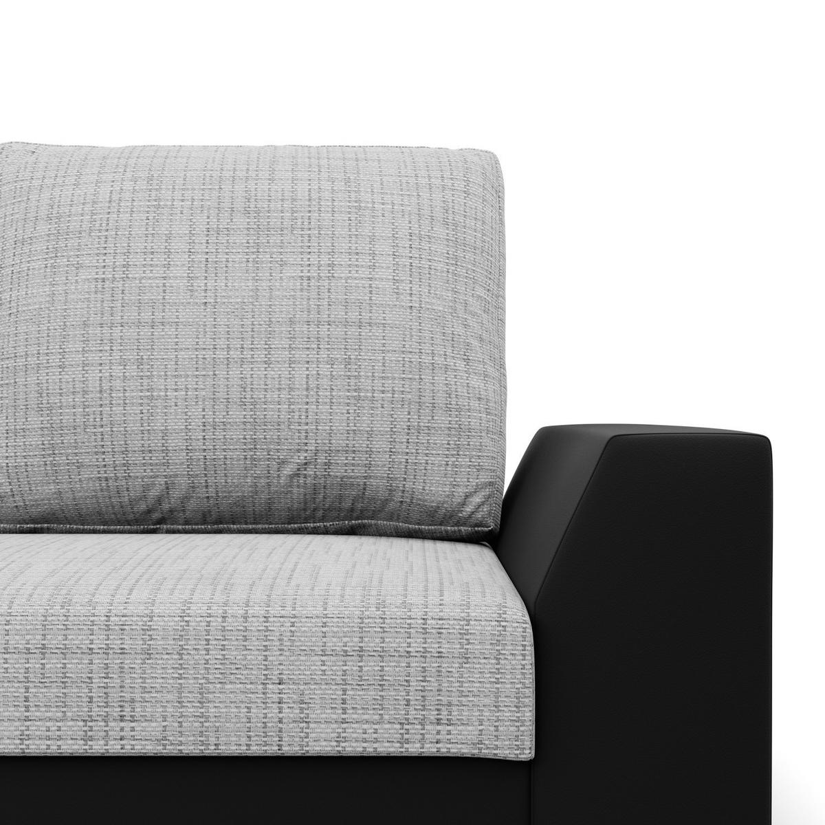 ECKSOFA MIT SCHLAFFUNKTION LUGO BONELL Grau/Schwarz - Schwarz/Grau, Textil (140/243cm) - Mebligo