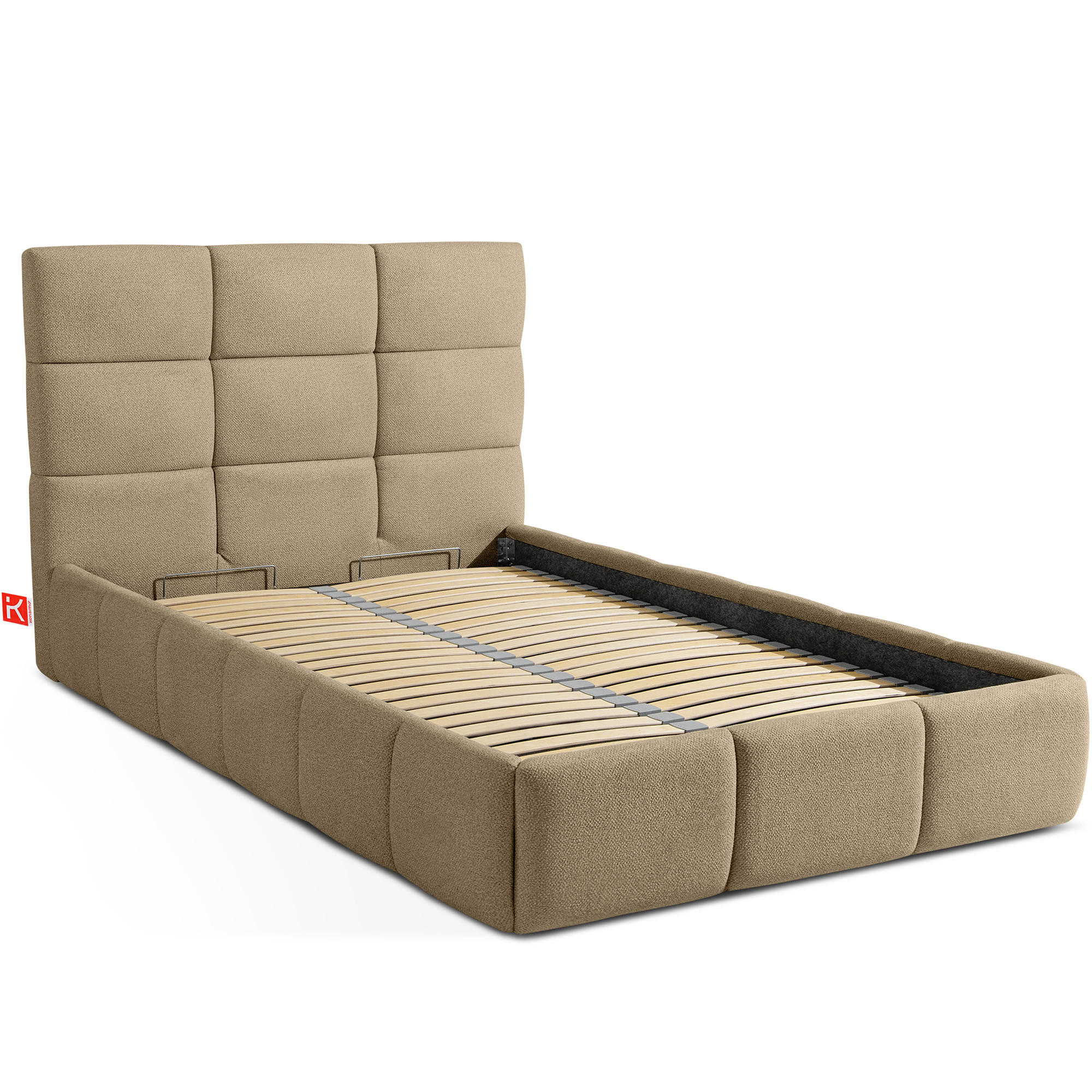 POLSTERBETT ALTOS Einzelbett, Bouclé, gelb - Gelb, Holz/Holzwerkstoff (120/200cm) - KONSIMO®
