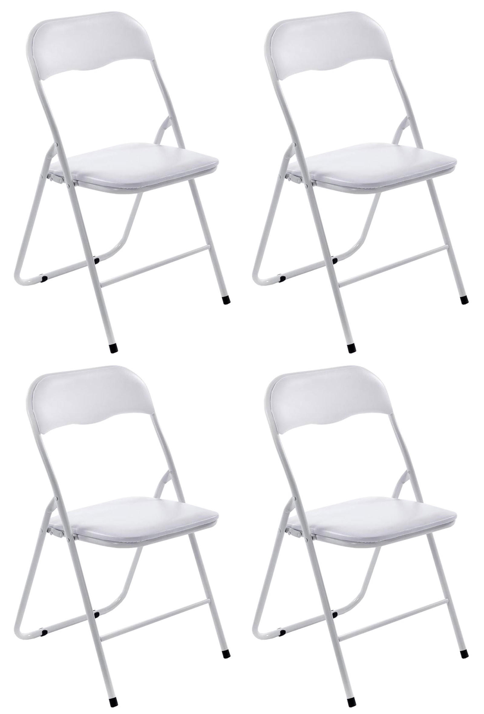 KLAPPSTUHL 4er Set Felara weiß/weiß - Weiß, Textil/Metall (45/78/45cm) - TPFLiving