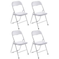 KLAPPSTUHL 4er Set Felara weiß/weiß - Weiß, Textil/Metall (45/78/45cm) - TPFLiving
