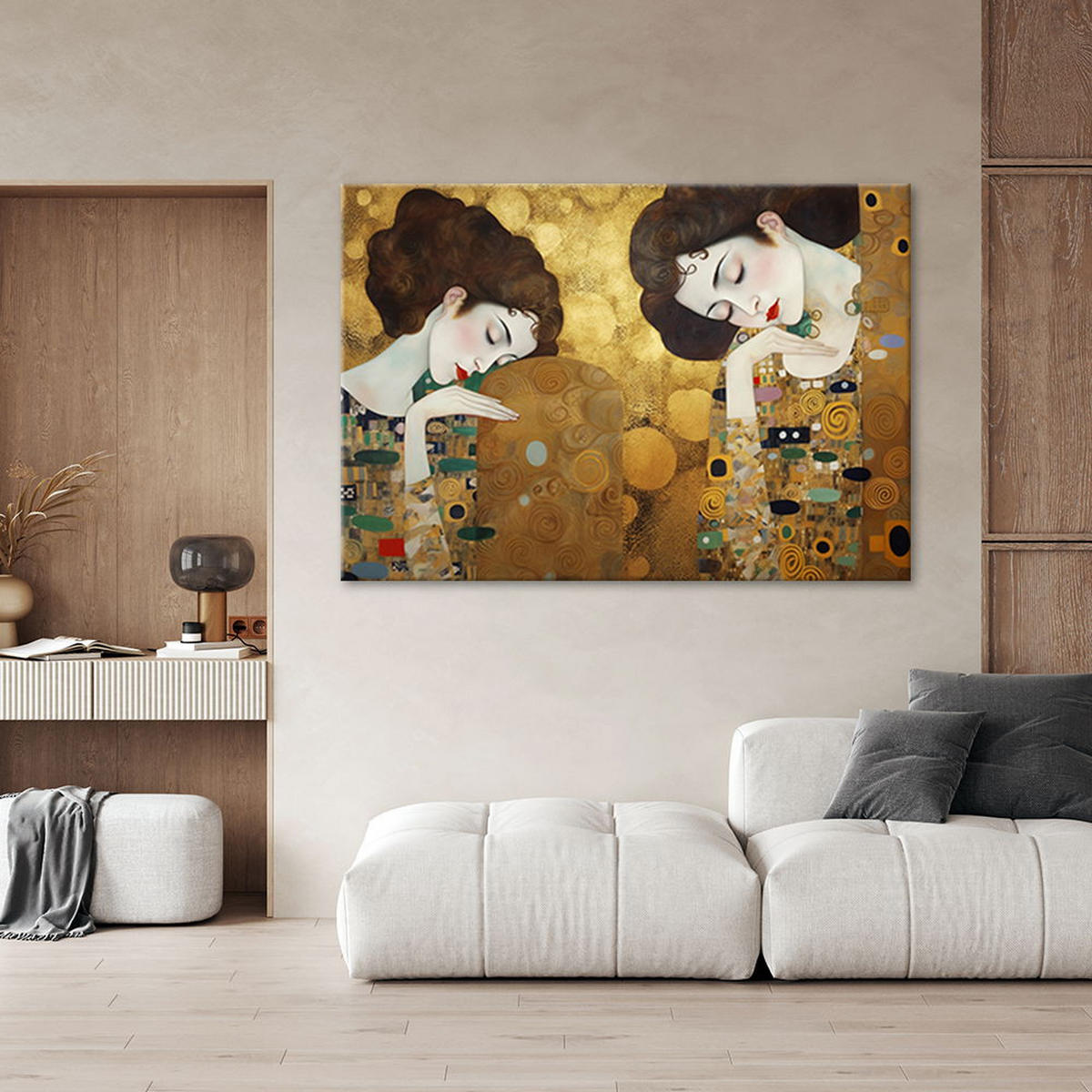 KUNSTDRUCK Gold 120/80 cm - Goldfarben, Textil (120/80cm) - KUNSTLOFT