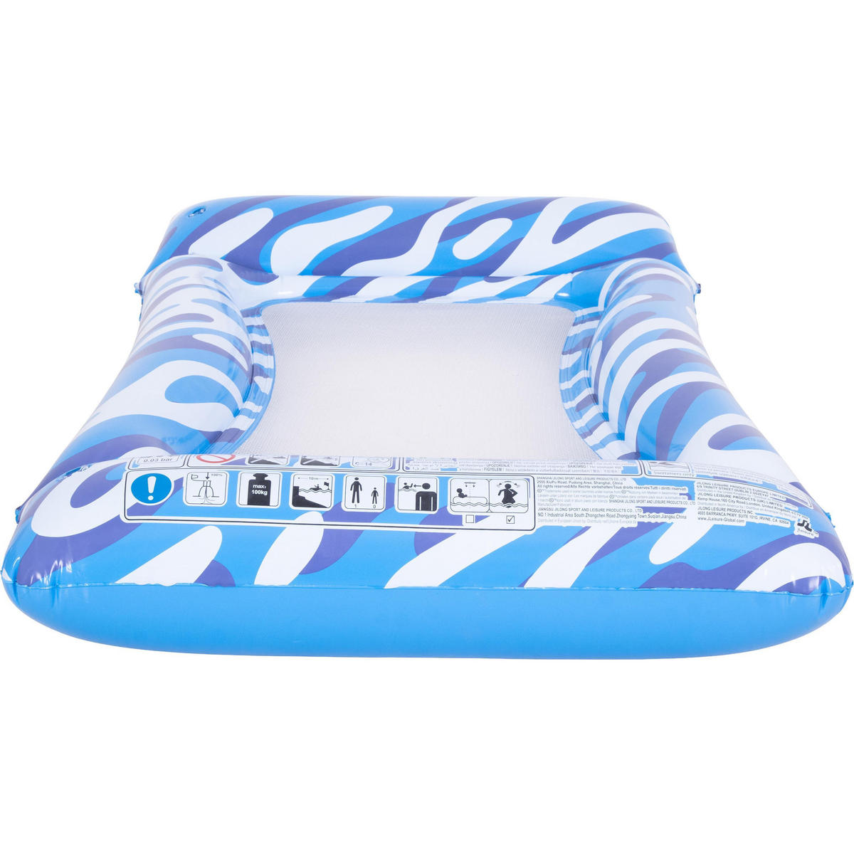 LUFTMATRATZE Ripple Wave 117 x 76 x 15 cm mit Netzgewebe und 3 Luftkammern - Blau, Kunststoff (117/76/15cm) - Avenli