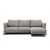 ECKSOFA HOSTEN 4-Sitzer, platinfarben - Platinfarben/Schwarz, Holzwerkstoff/Textil (269/158cm) - Courtois Laville