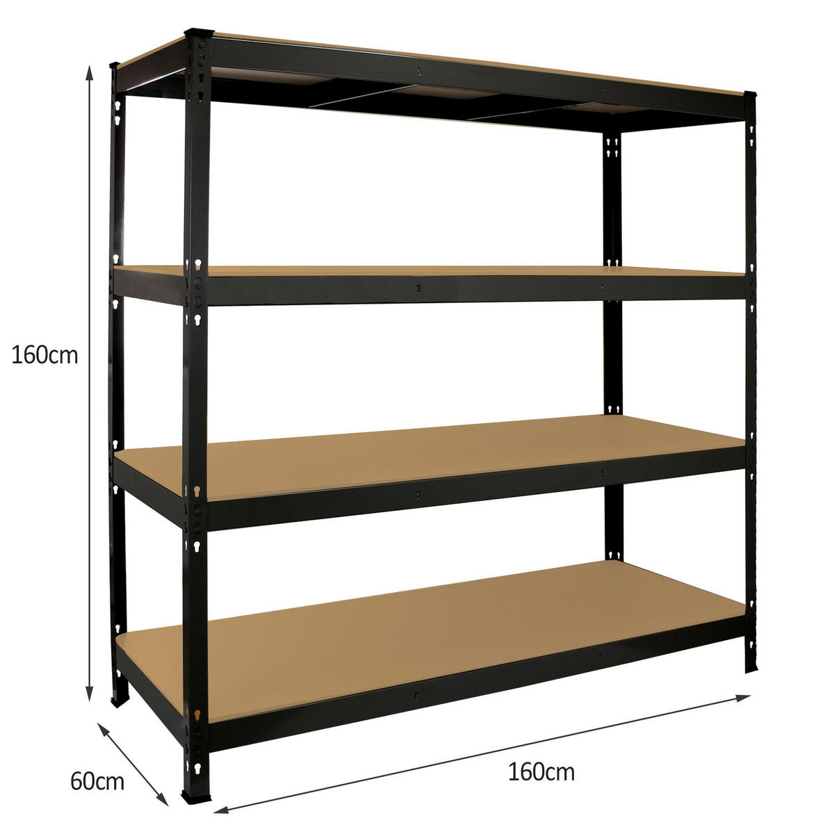 SCHWERLASTREGAL LAGERREGAL 160CM - Schwarz, Metall (160/160/60cm) - Monster Racking