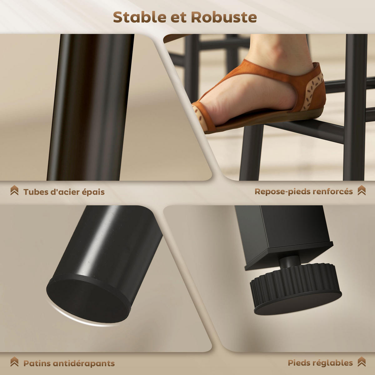 BARTISCH-SET DE-14784 mit Weinregal & Glashaltern für 2 Hocker Naturholz - Naturfarben, Holzwerkstoff (121.5/40/122cm) - ComfortXL