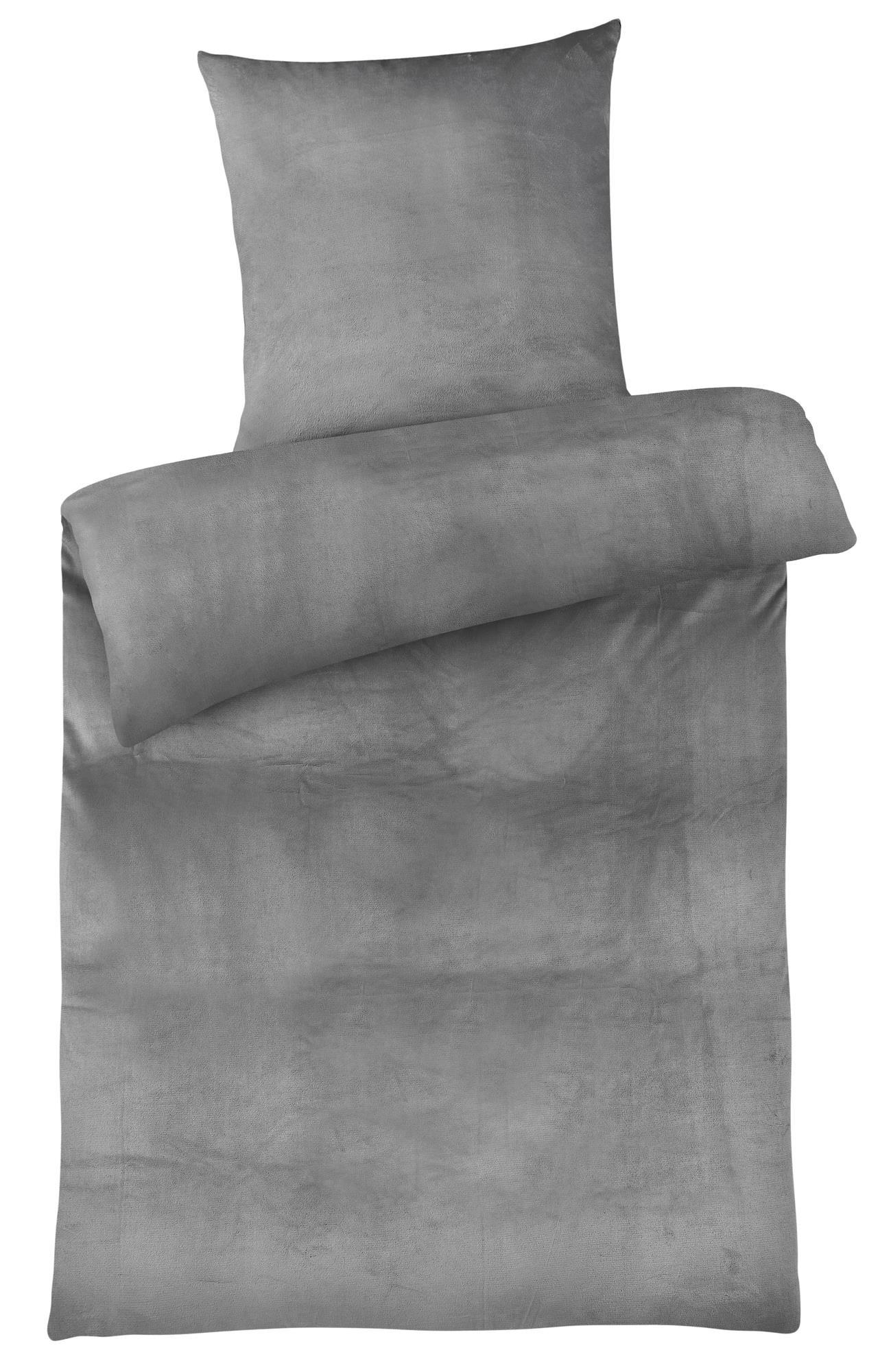 WINTER-BETTWÄSCHE 135x200 Cashmere-Touch Warmer Winter Bettbezug Kuschelig Grau - Grau, Textil (135/200cm) - Carpe Sonno