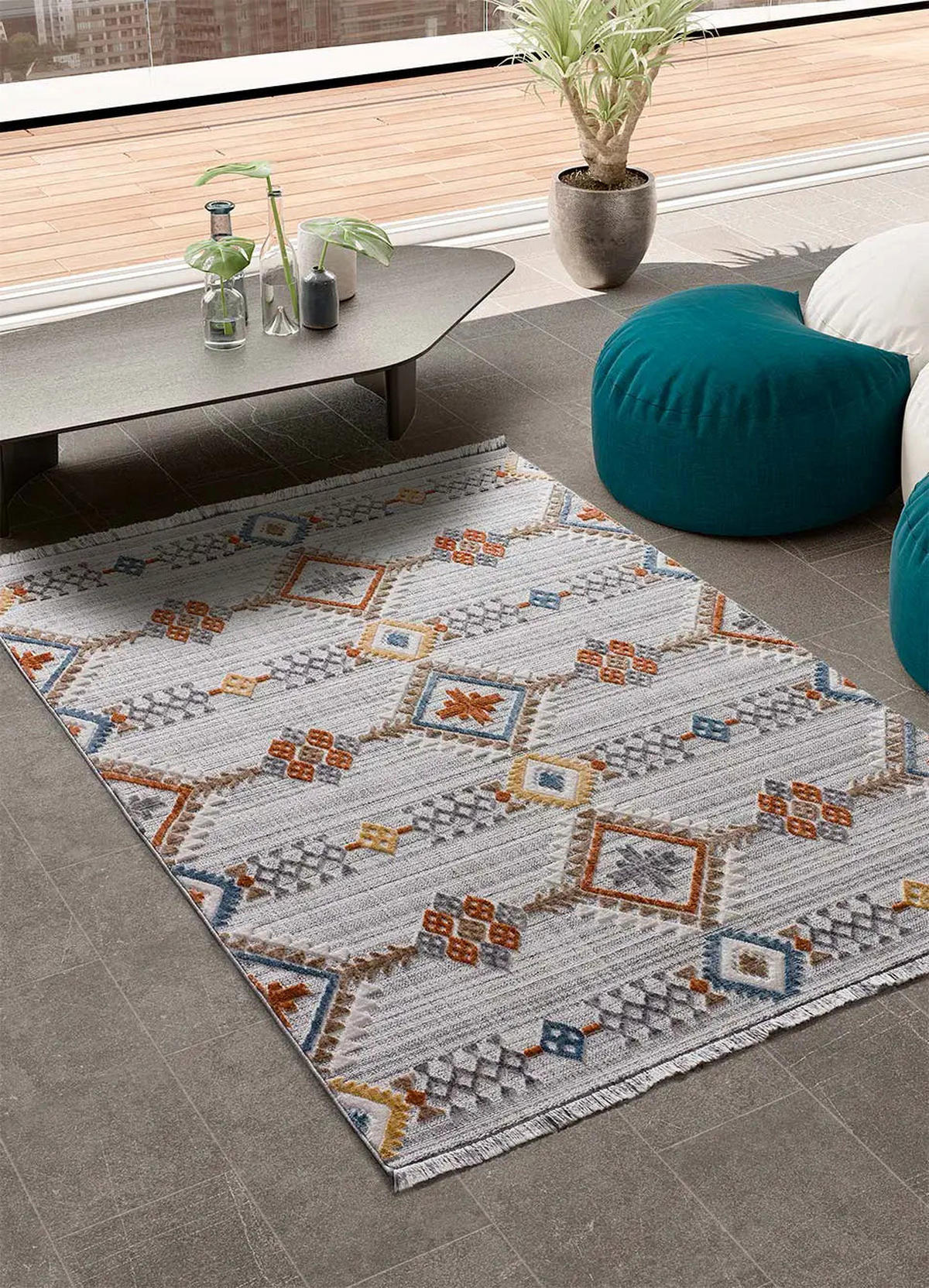 WEBTEPPICH Mehrfarbig Broadway 155/230 cm - Multicolor/Grau, Naturmaterialien/Textil (155/230cm) - Atticgo