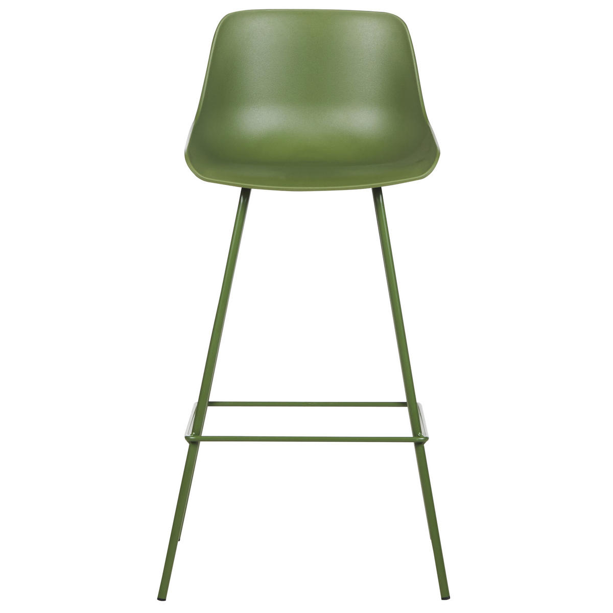 BARSTUHL 2er-Set Kunststoff/Metall olivgrün Emmet - Grün, Kunststoff (49/100/47cm) - Beliani