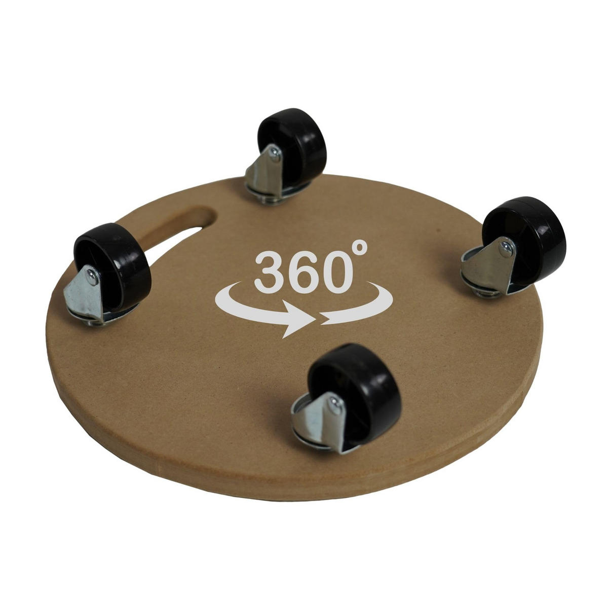 TRANSPORTROLLER 4er-Set mit 4 Rollen Rund 11x30x30 cm Traglast 100kg MDF Holzplatte Braun - Braun, Holzwerkstoff (30/30/11cm) - PROREGAL