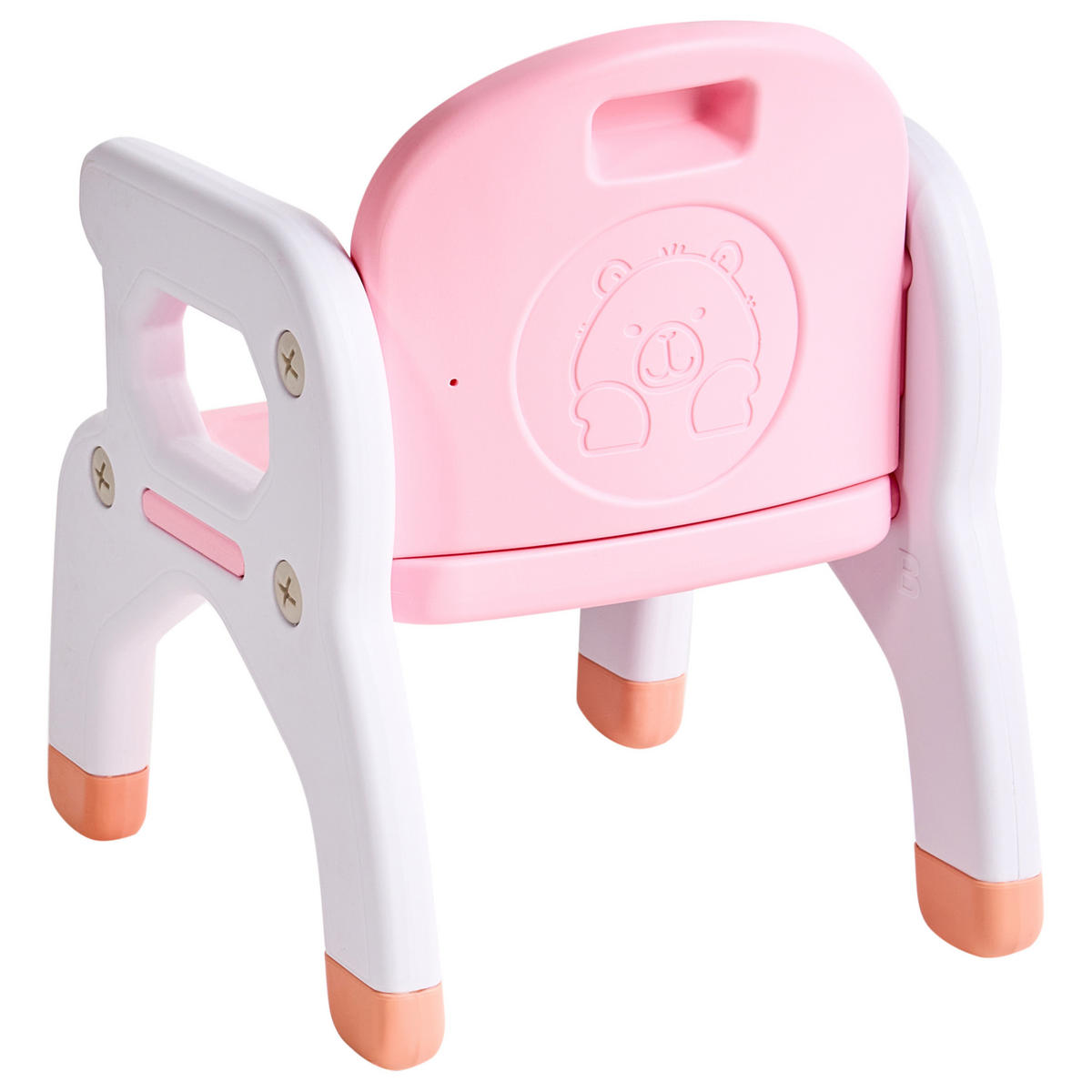 KINDERTISCH mit Stühlen Rosa Bollon - Pink/Weiß, Kunststoff (79/50/48cm) - Beliani