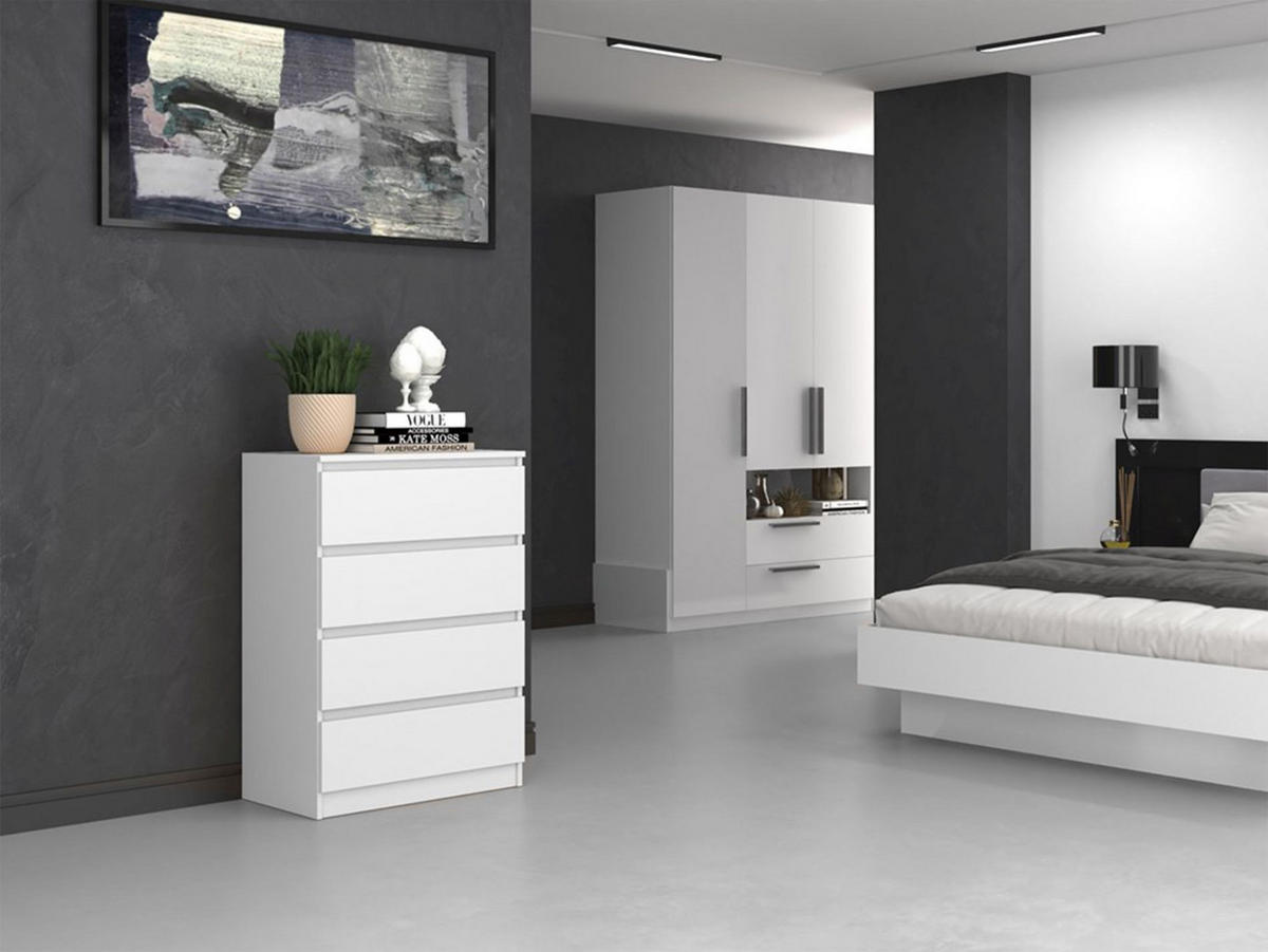 KOMMODE Malwa weiß, 97 x 70 x 40 cm - Weiß, Holzwerkstoff (70/97/40cm) - Selsey