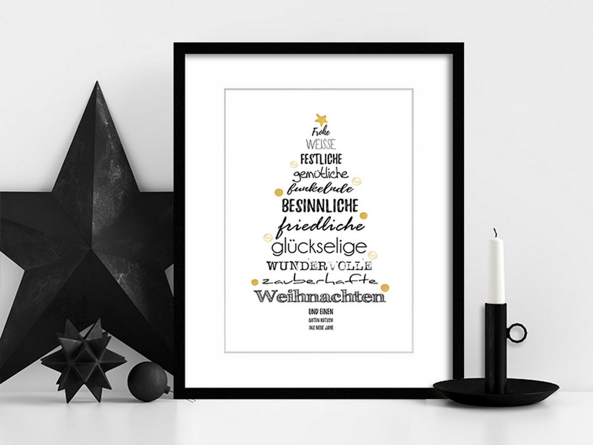 POSTER DIN A4 21x29,7 cm Weihnachten Weihnachtsposter - Weiß, Papier (21/29.7/2cm) - artissimo