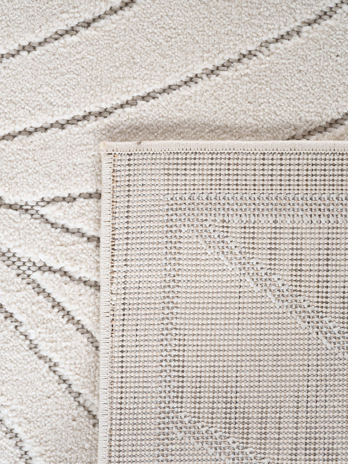 TEPPICH Outdoor, Fußbodenheizung-geeignet, mit Blattmotiv, aus Polypropylen, ENGADIN in Creme, Ø 160 cm - Beige, Textil (160/160cm) - KADIMA DESIGN
