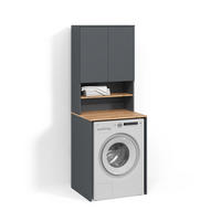 WASCHMASCHINENSCHRANK Paolina Anthrazit/Goldkraft Eiche 68 x 88.2 cm 2 Teile mit Regal - Honigeiche/Anthrazit, Holzwerkstoff (68/88.2/60cm) - Livinity®