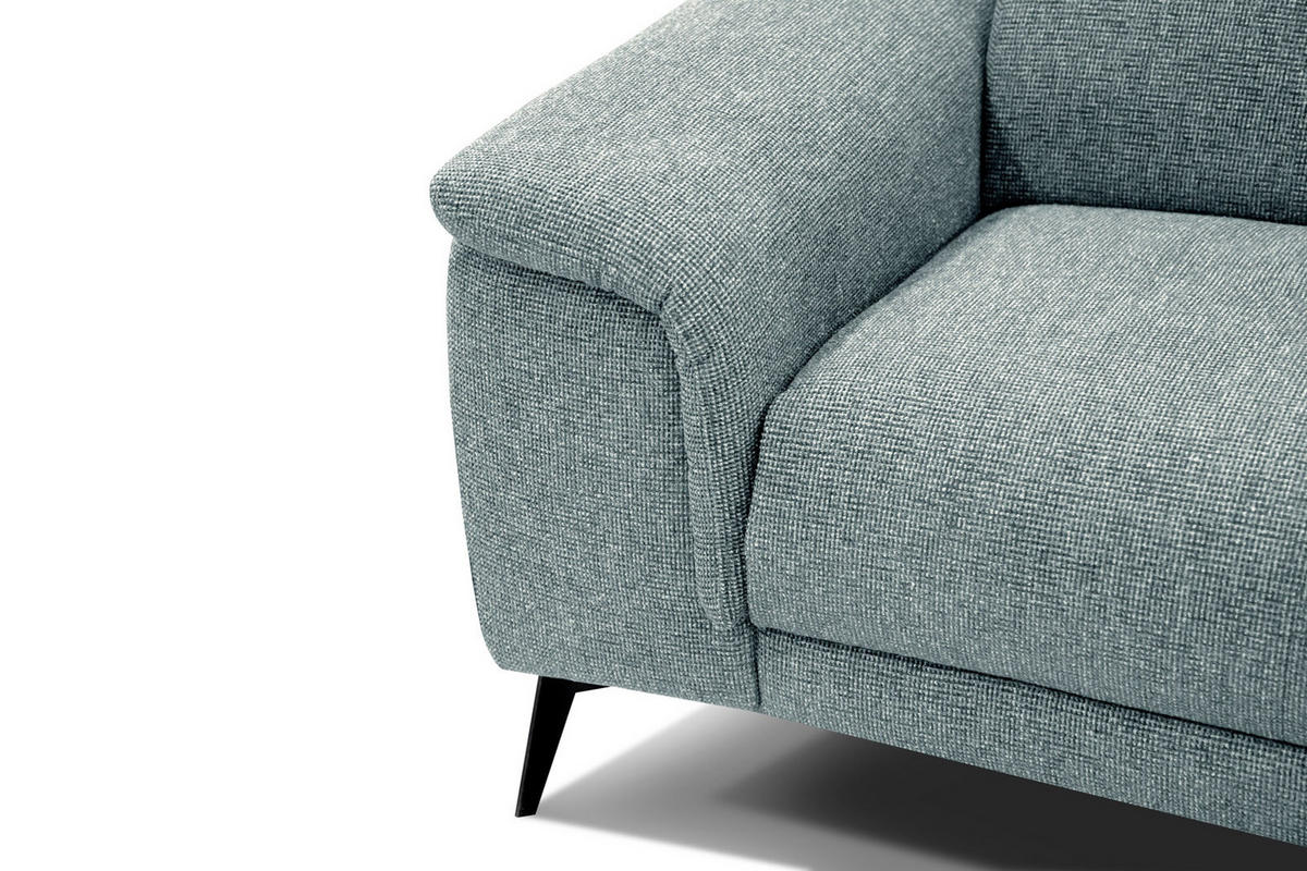 RELAXSOFA FIERO 3-Sitzer mit 1 Relaxfunktion, mintgrün - Schwarz/Mintgrün, Holzwerkstoff/Textil (212/82/103cm) - Courtois Laville