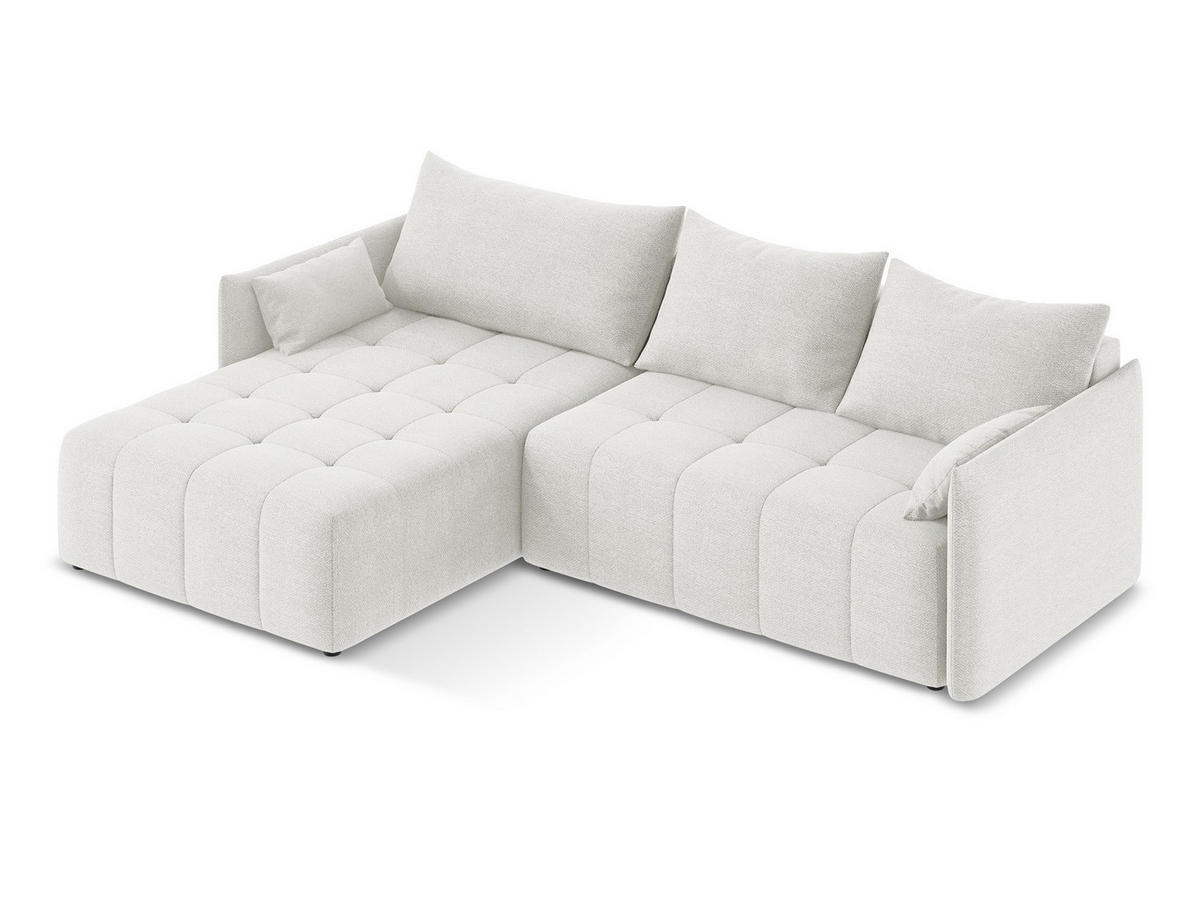 2-SITZER-SOFA Chenille Stoff Beige - Creme/Schwarz, Holzwerkstoff/Kunststoff (174/75/94cm) - Makamii
