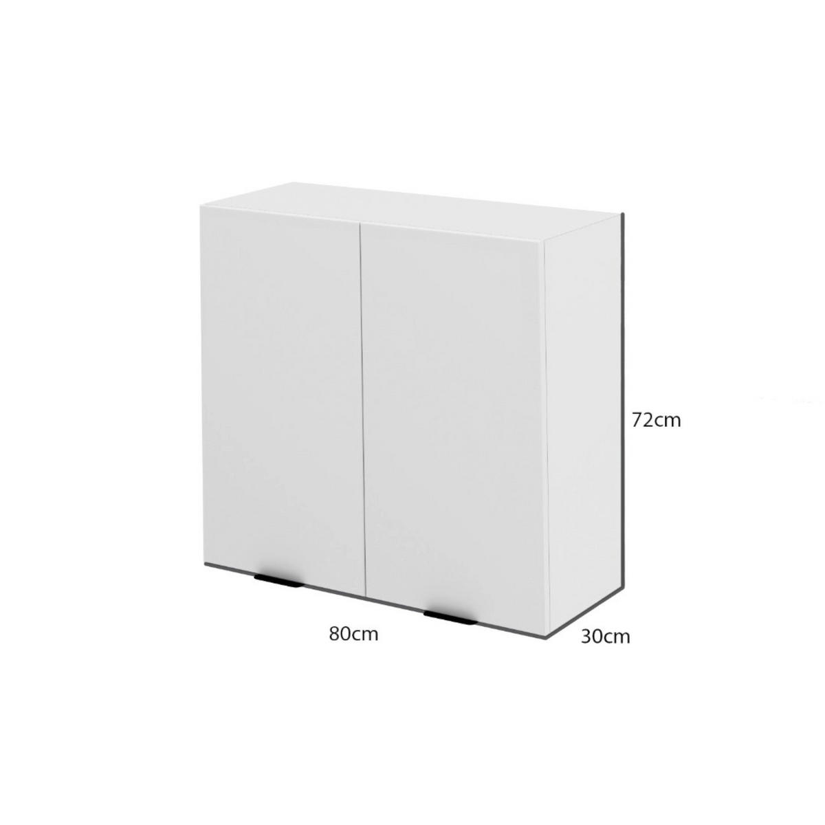OBERSCHRANK – 80 cm – KU-W80 – Lunara – Weiß Matt - Weiß, Holzwerkstoff (80/72/30cm) - hi-markt