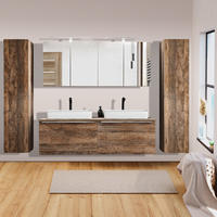 BADMÖBEL-SET 11-TLG. Puebla-56 - Braun, Holzwerkstoff (260/200/46cm) - Lomado