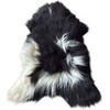 SCHAFFELL Ganzes Island Lammfell Langhaarig Naturfarben Weiß/Schwarz, ca. 120 cm - Schwarz, Fell (65/120cm) - Provellus