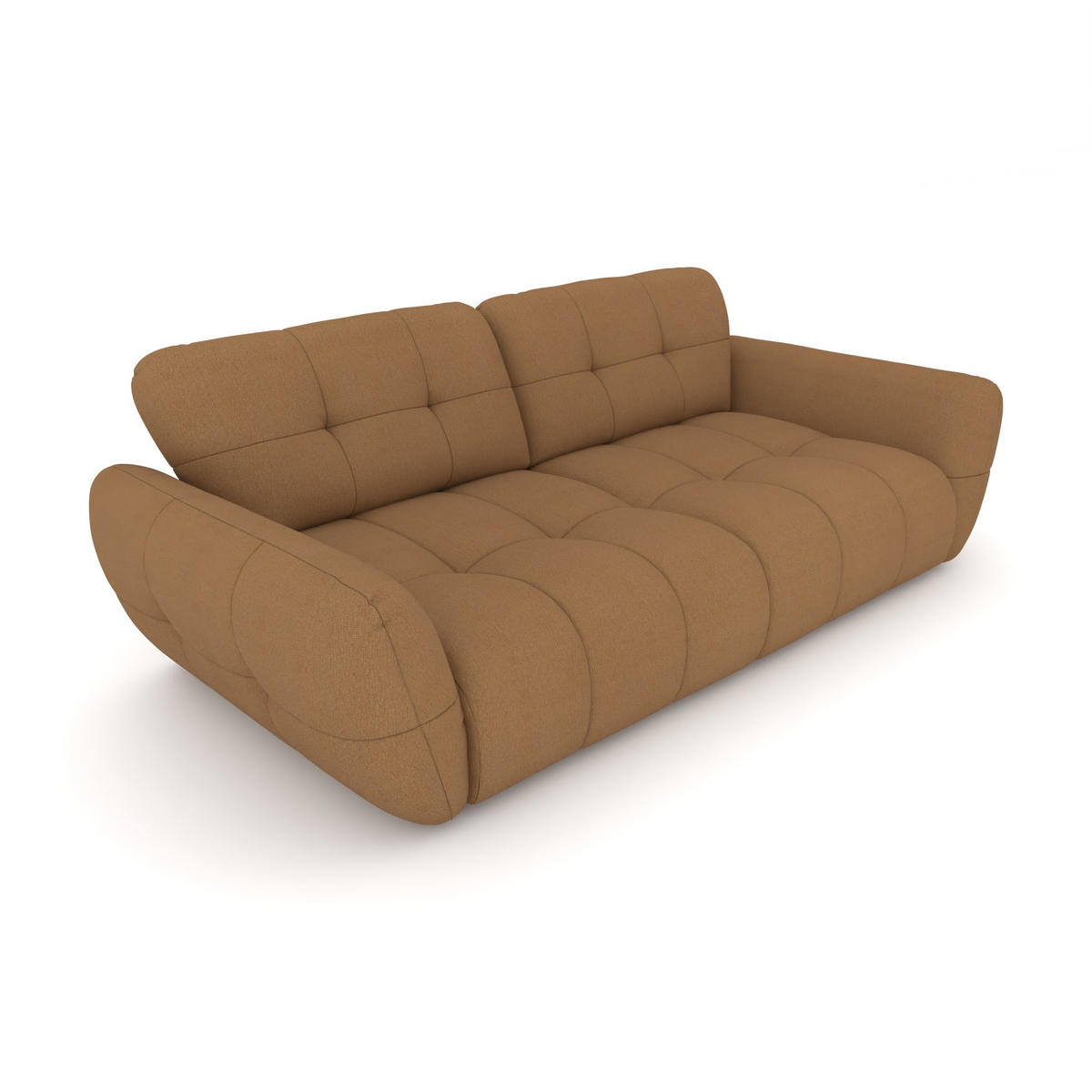 BIGSOFA Vannes Chenille Braun 272/134/68 cm - Cognac, Kunststoff/Textil (272/68/134cm) - foamnova