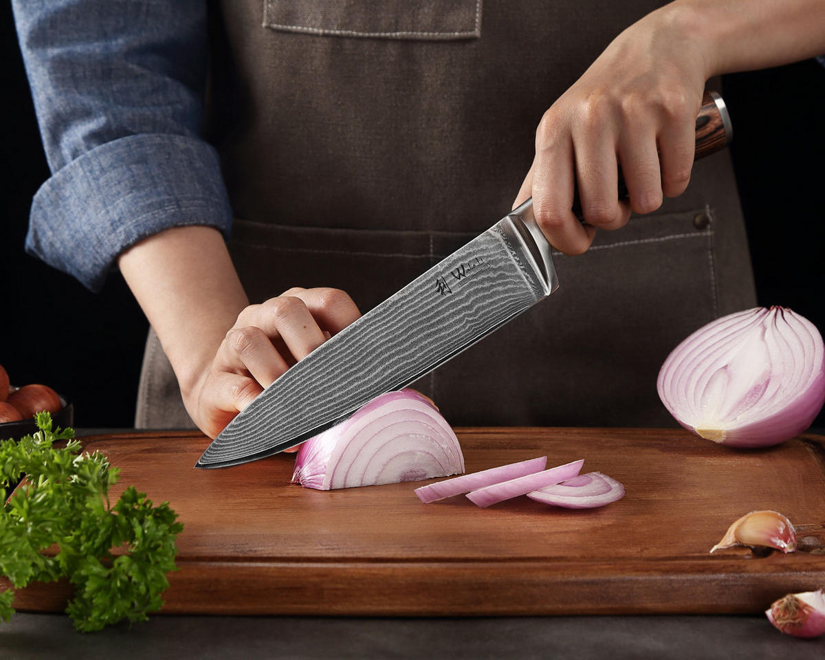 DAMASTMESSER Set 6 tlg. I EDIB - Braun, Holz/Metall - Wakoli