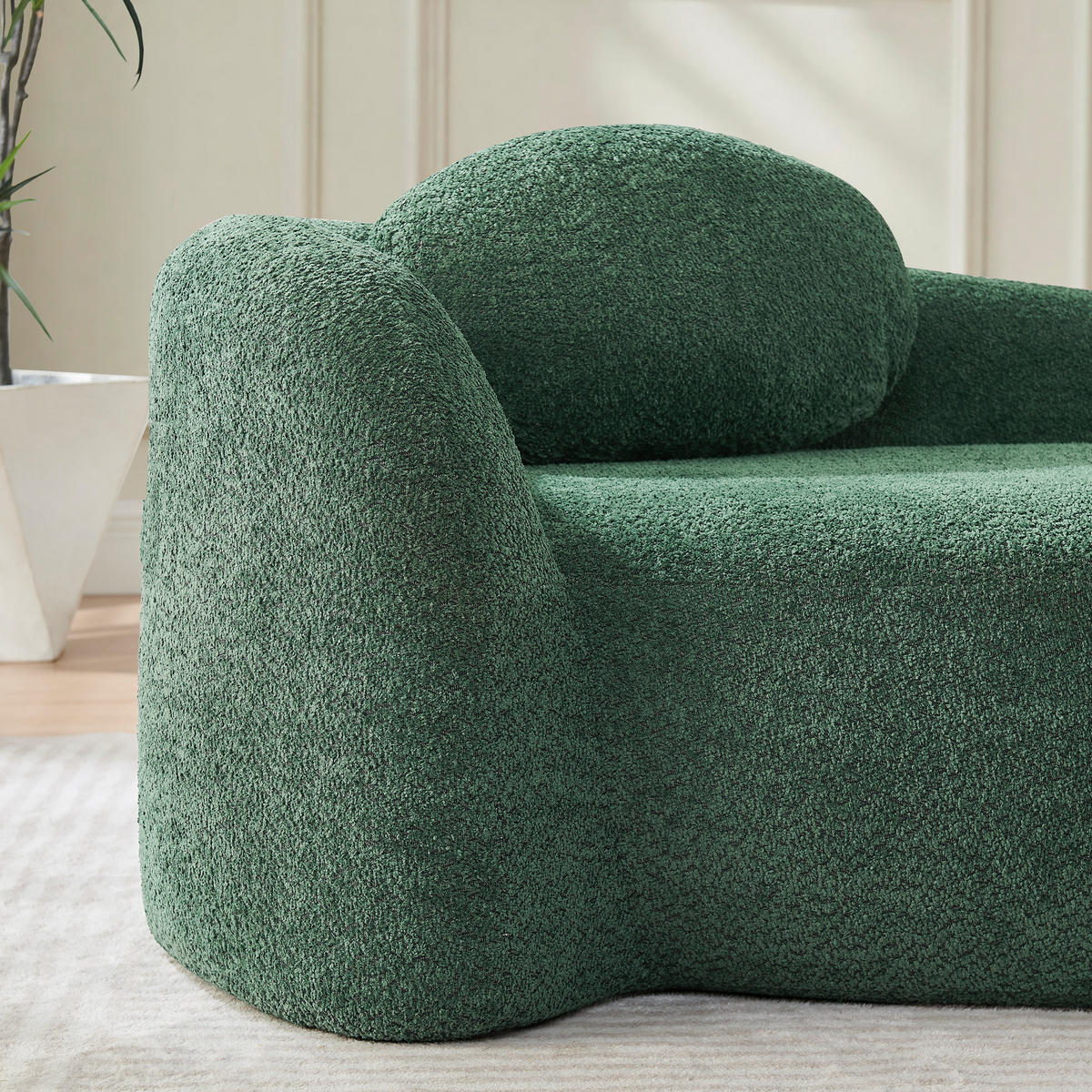 SOFA mit Teddybezug Grün - Grün, Kunststoff (38/24.5/67cm) - Meubliv