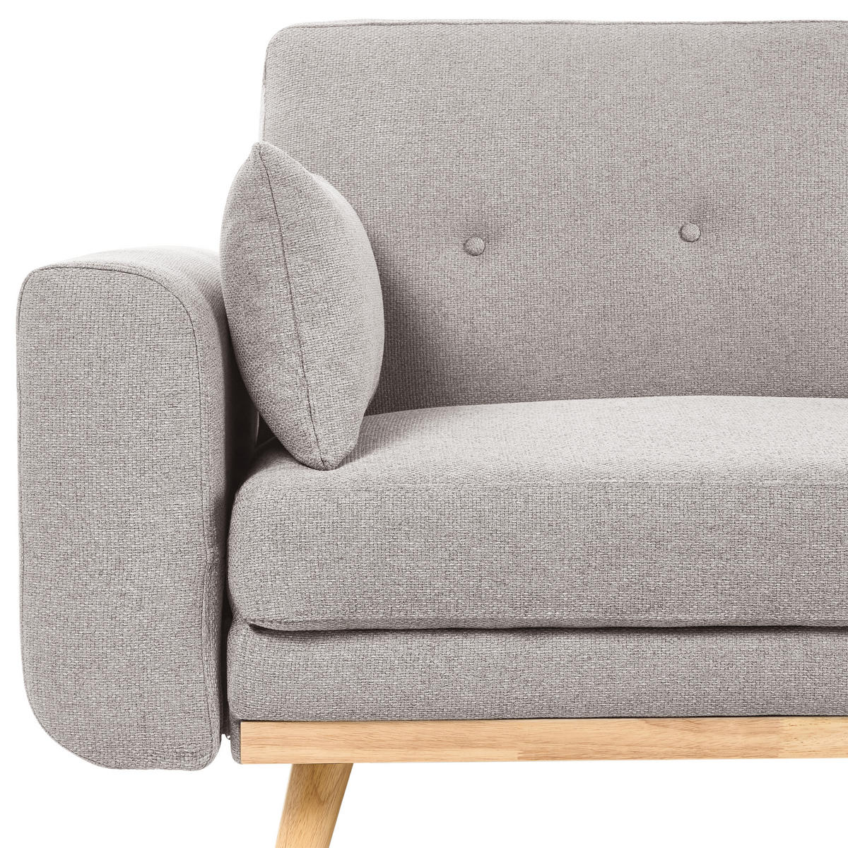ECKSCHLAFSOFA 3-Sitzer Stoff Grau linksseitig Kaarina - Hellbraun, Textil (260/152cm) - Beliani