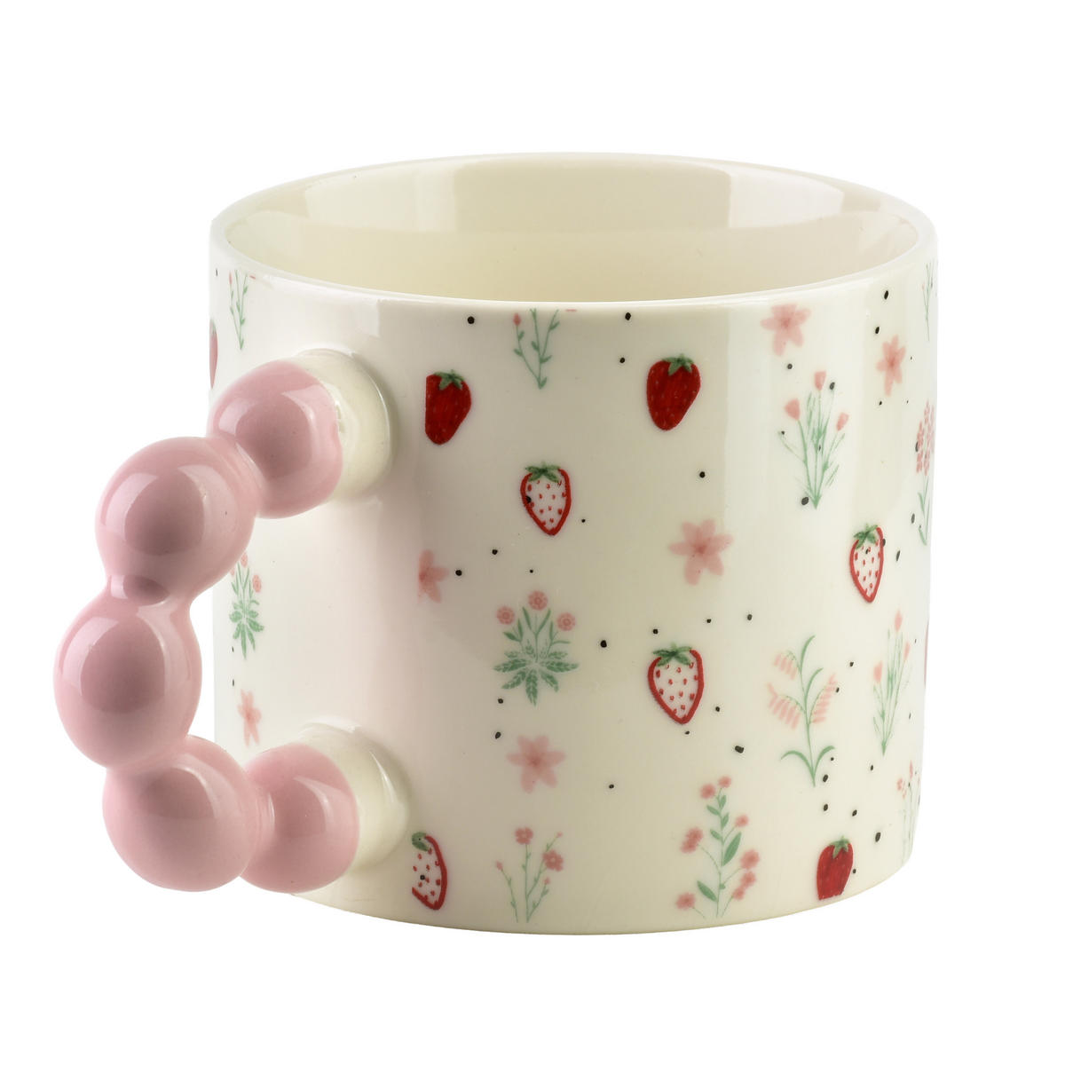 HRNEK Naria, porcelán, zelená pastelová, 9x14x8cm - pastelově zelená/růžová, keramika (0.35L) - Mondex