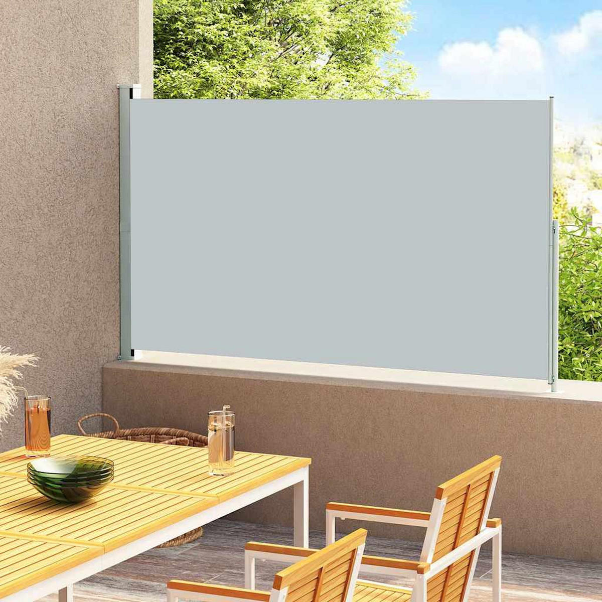 SEITENMARKISE Ausziehbar 180x300 cm Grau - Grau, Textil (300/180/300cm) - furnicato