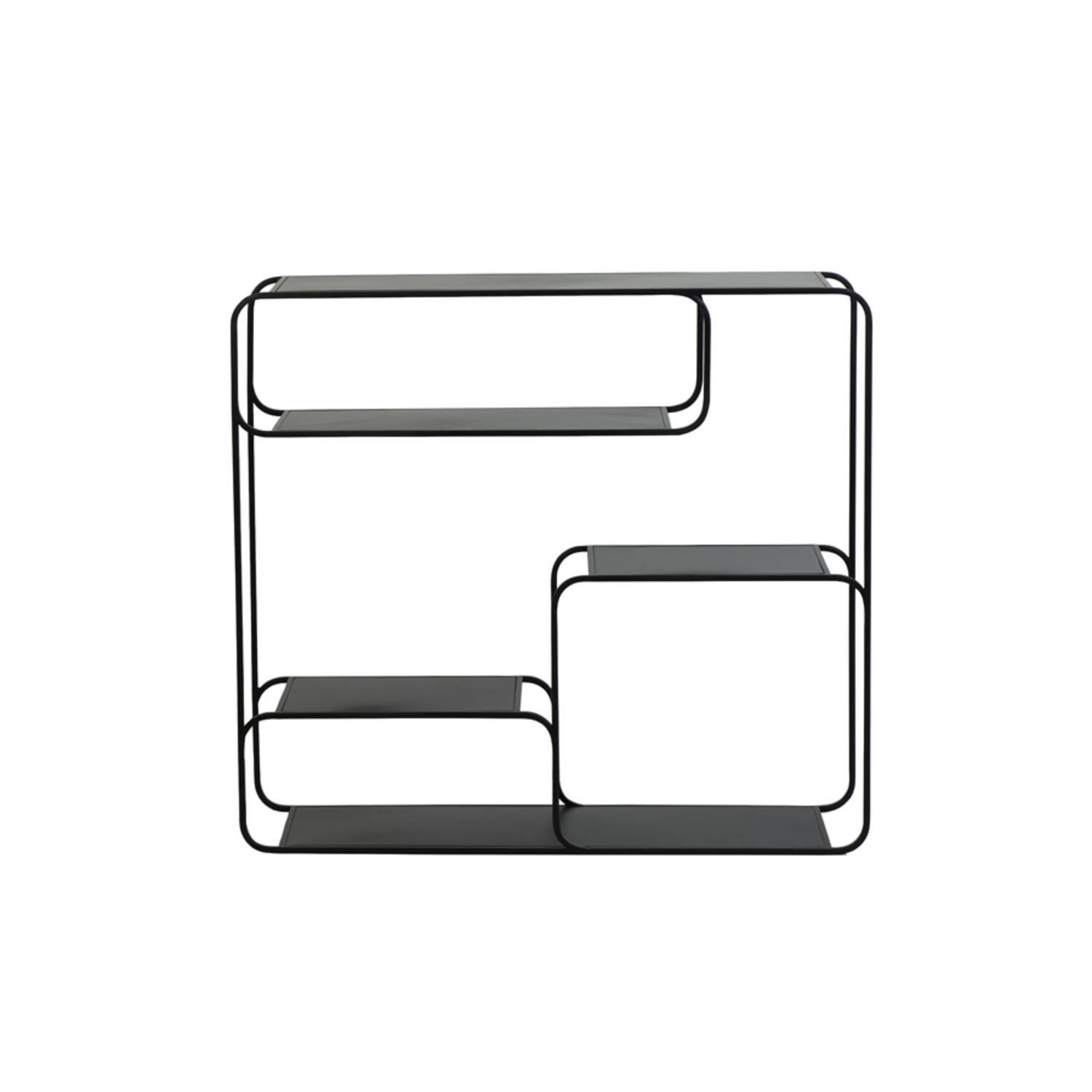 REGAL WINSTON 100x26,5x90,5 cm, Metall, Schwarz - Schwarz, Metall (26.5/90.5/100cm) - Light & Living